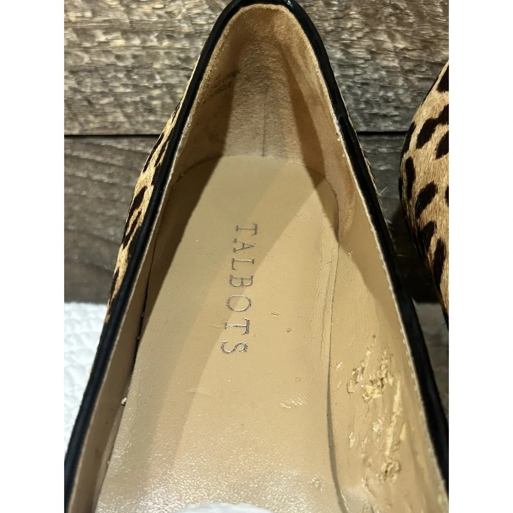 Talbots Womens Leopard Print Calf Hair Stiletto Pumps Heels 7.5 Classic Elegant